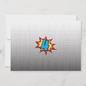 Boys Photo Superhero 4th Birthday Invitation (Dos)