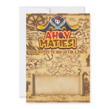 Boys Pirate Thème Anniversaire Fête Invitations