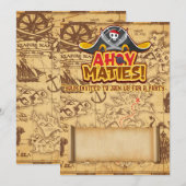 Boys Pirate Thème Anniversaire Fête Invitations (Devant / Derrière)