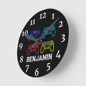 Boys Playstation Horloge personnalisée (Angle)