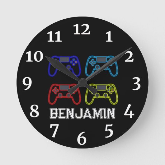 Boys Playstation Horloge personnalisée (Recto)