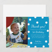 Boys polka gestippeld verjaardagskaart bedankkaart (Voorkant / Achterkant)