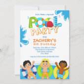 Boys Pool Party 8e anniversaire Invitation (Devant)