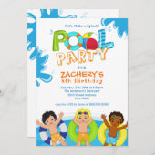 Boys Pool Party 8e anniversaire Invitation (Devant / Derrière)
