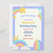 Boy's Pop It Fidget Verjaardagsfeestuitnodiging Feestdagenkaart (Voorkant)