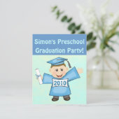 Boys Preschool/Kindergarten Graduparty Kaart (Staand voorkant)