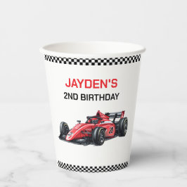 Boys Red Racing Car Birthday Paper Cups Papieren Bekers