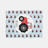 Boy's Red Tractor Pattern met de naam Children's Fleece Deken (Voorkant (Horizontaal))