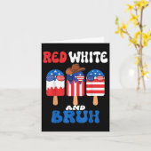 Boys Red White en Bruh Popsicle Mannen 4 juli Amer Kaart (Gele Bloem)