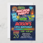 Boys Retro Arcade Anniversaire Fête Invitation (Devant)