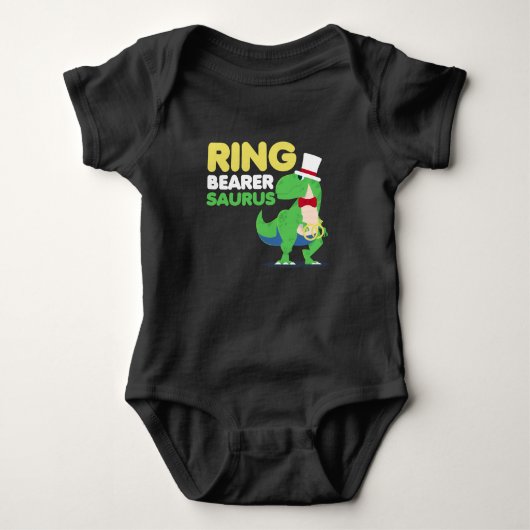 Boys Ring Bearer Dinosaur Rex Weddenschap Romper (Voorkant)