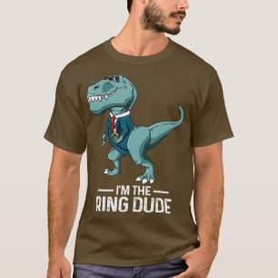 Boys Ring Bearer T-Rex Dinosaur Weddenschap T-shirt