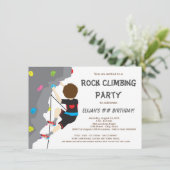 Boys Rock Climbing Verjaardagsfeestje Kaart (Staand voorkant)
