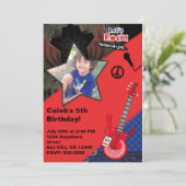 Boys Rock Star Rocker Rocker Photo Invitation (Debout devant)