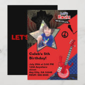 Boys Rock Star Rocker Rocker Photo Invitation (Devant / Derrière)