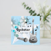 Boys Rockstar Baby shower Kaart (Staand voorkant)