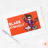 Boys rockstar donker haar naam rood id label stick (Envelop)