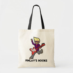 Boys rockstar gitaarbibliotheektas tote bag