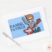 Boys rockstar name blue id label sticker (Envelop)