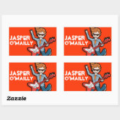 Boys rockstar name oranje id label sticker (Vel)