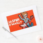 Boys rockstar name oranje id label sticker (Envelop)