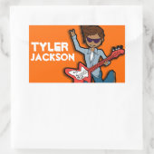 Boys rockstar nom orange id étiquette autocollant (Sac)