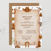 Boys Rustic Western 1e verjaardag Kaart (Voorkant / Achterkant)