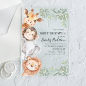 Boys Safari Animals Baby shower Acryl Uitnodigingen