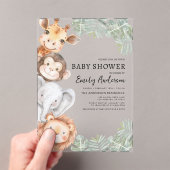 Boys Safari Animals Baby shower Acryl Uitnodigingen (Insitu (Draagbaar))