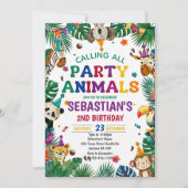 Boys Safari Two Wild Birthday Invitation (Devant)