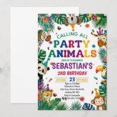 Boys Safari Two Wild Birthday Invitation (Devant / Derrière)