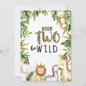 Boys Safari Two Wild Birthday Invitation Kaart (Achterkant)