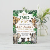 Boys Safari Two Wild Birthday Kaart (Staand voorkant)