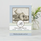 Boys Sage Stippen Birth Announding Aankondiging (Staand voorkant)