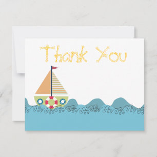 Boys Sail Boat Birthday Merci Cartes de notes
