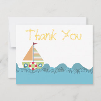 Boys Sail Boat Birthday Merci Cartes de notes