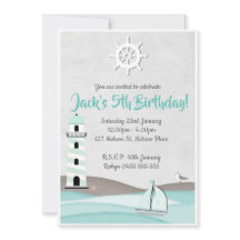 Boys Sail Invitation Boat Birthday party nodigt u