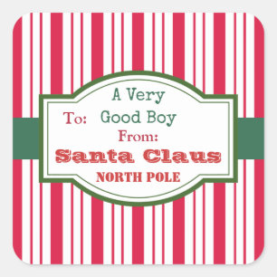 Boys Santa Gift Label Stickers