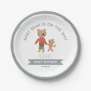 Boys Schattig Woodland Baby Beer Papieren Bordje