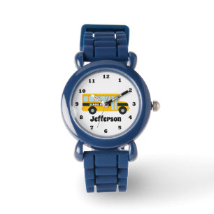 Boys schoolbus toevoegen naam horloge
