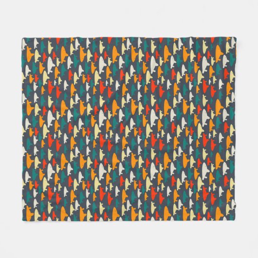 Boys Shark Pattern Fleece Blanket (Voorkant (Horizontaal))