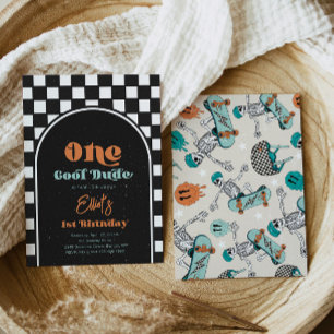Boy's Skateboard Anniversaire Invitation