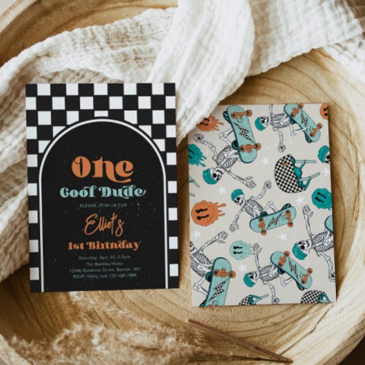 Boy's Skateboard Anniversaire Invitation