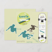 Boys Skateboard Party Invitation Kaart (Voorkant / Achterkant)