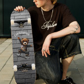 Boys Skateboard Teddy Bear Brick Nom du mur