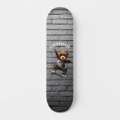 Boys Skateboarding Teddy Bear Brick Wall Naam Skateboard (Voorkant)