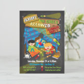 Boys Sleepover Invitations de la partie de bois (Debout devant)