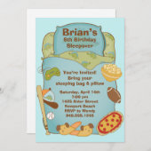 Boys Sleepover Party Invitation Kaart (Voorkant / Achterkant)