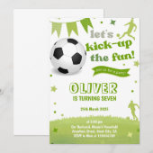 Boys Soccer Anniversaire Invitation Football Party (Devant / Derrière)
