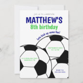 Boys Soccer Birthday Party Invitation (Devant)